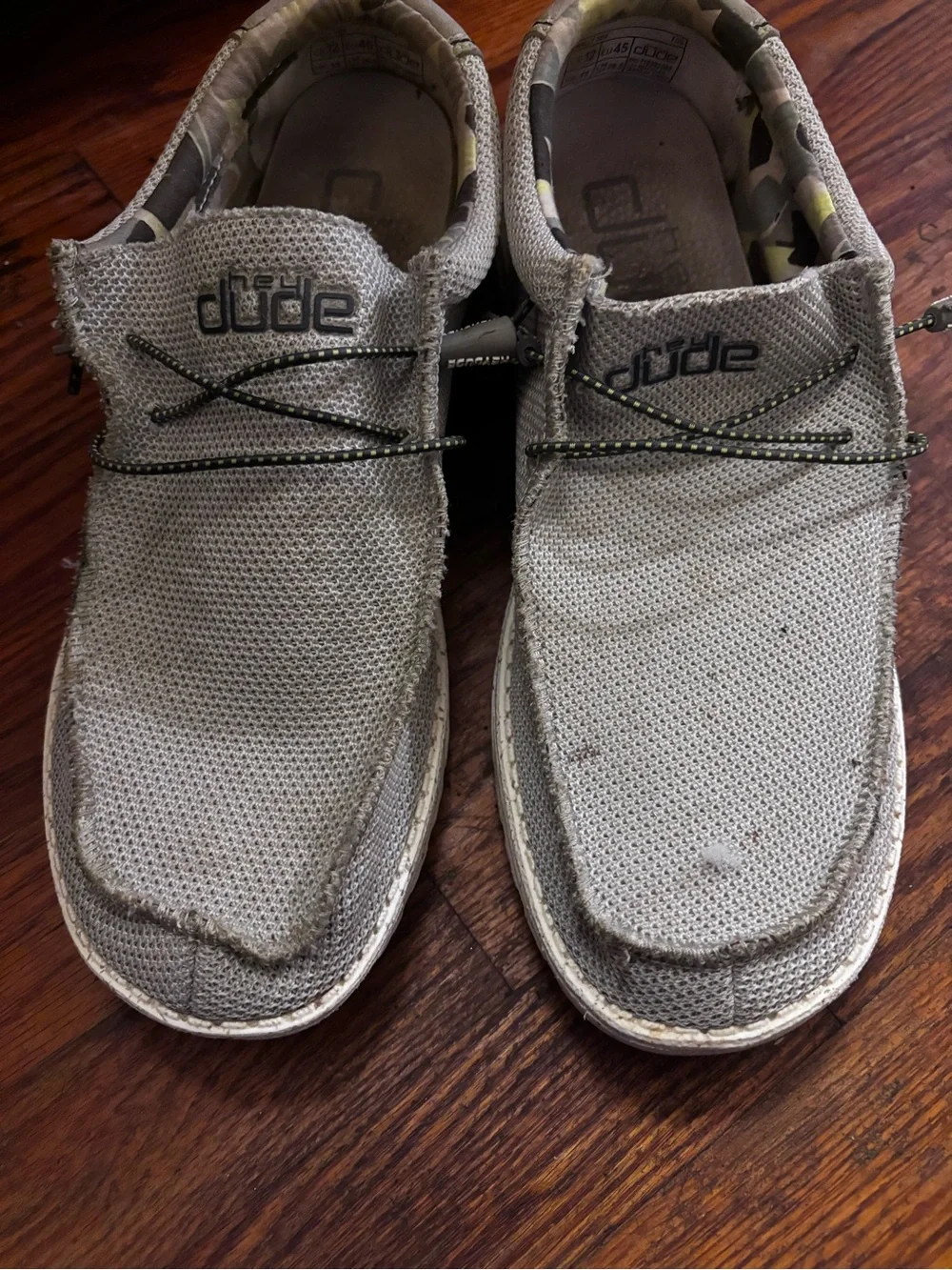 Hey Dude Slip-On Loafers in Light Gray Knit